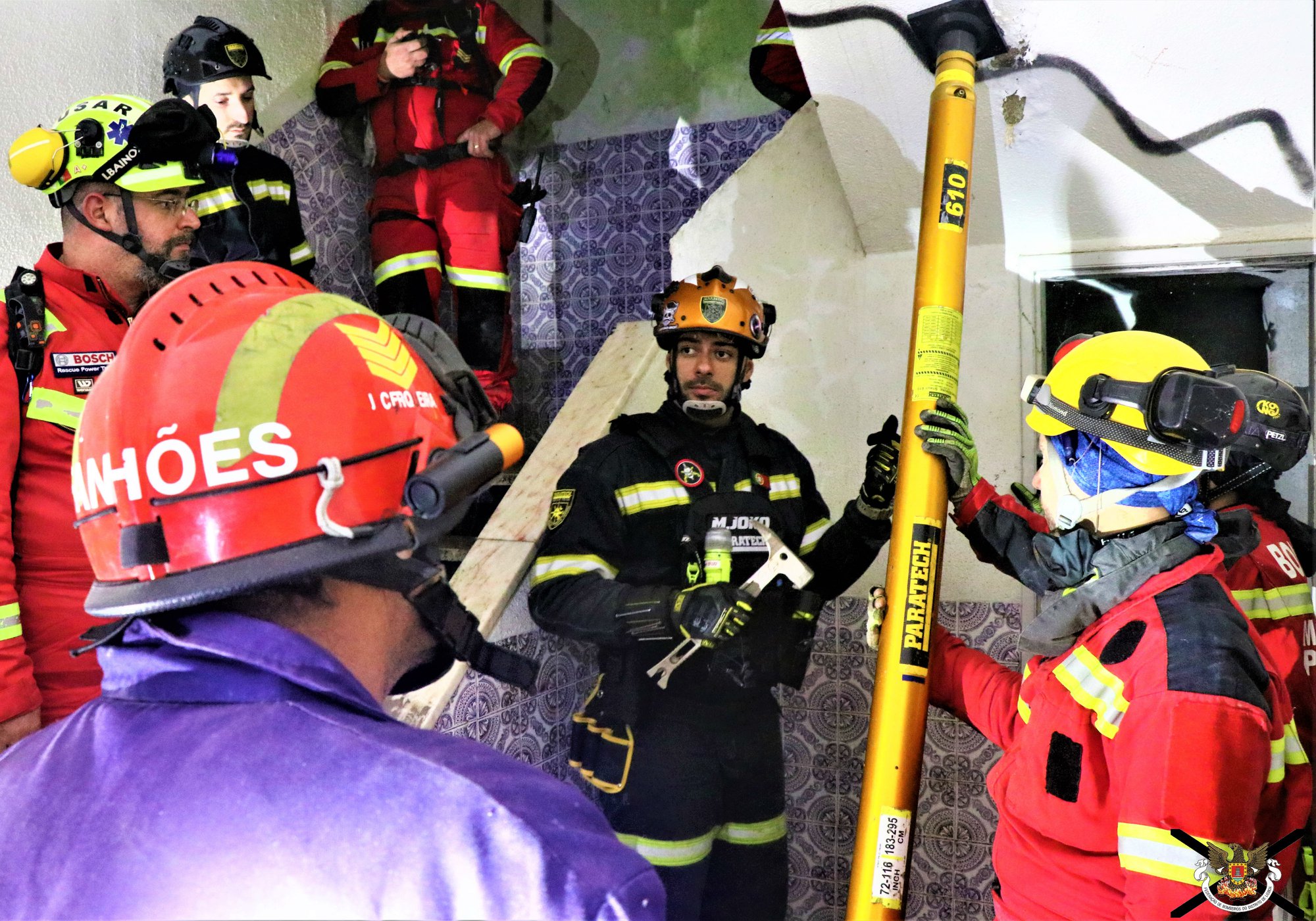 Exercício de busca e resgate em estruturas colapsadas (BREC) realizado na Quinta de São Gião – Cabeço de Montachique, tendo envolvido alguns dos Corpos de Bombeiros do Concelho de Loures.