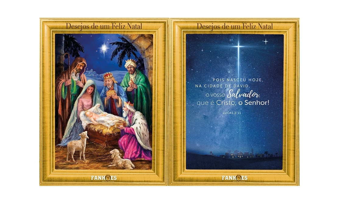 Junta de Freguesia de Fanhões – Quadros de mensagens de Feliz Natal e Boas Festas para as entidades religiosas Católica e Evangélica da Freguesia!