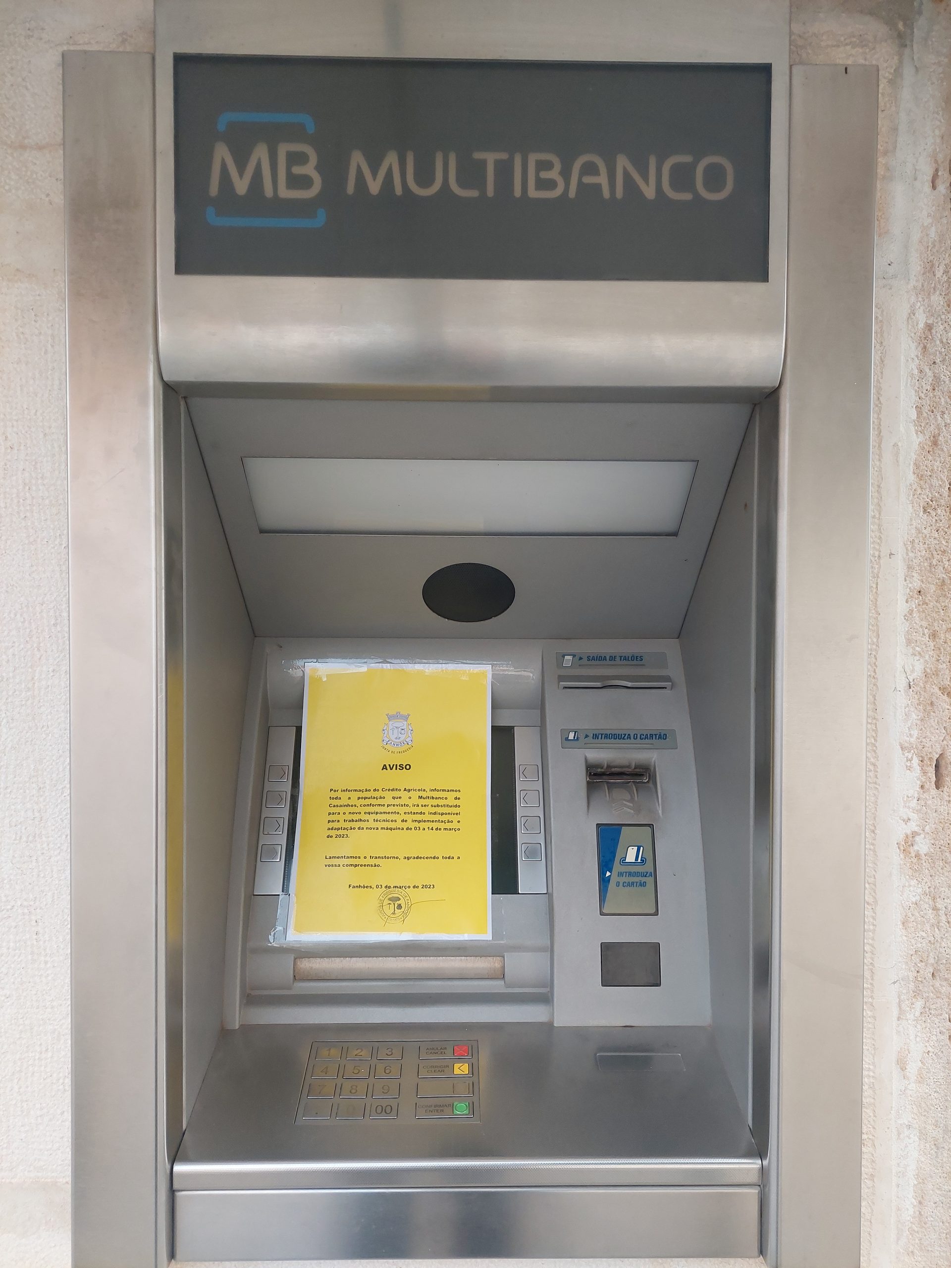 ATM-Multibanco de Casaínhos – Inicio do processo para colocação da nova Máquina ao serviço da população.
