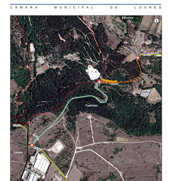 Freguesia de Fanhões – AVISO CORTE DE ESTRADA EM627 – JUNTO AO PARQUE MUNICIPAL CABEÇO DE MONTACHIQUE