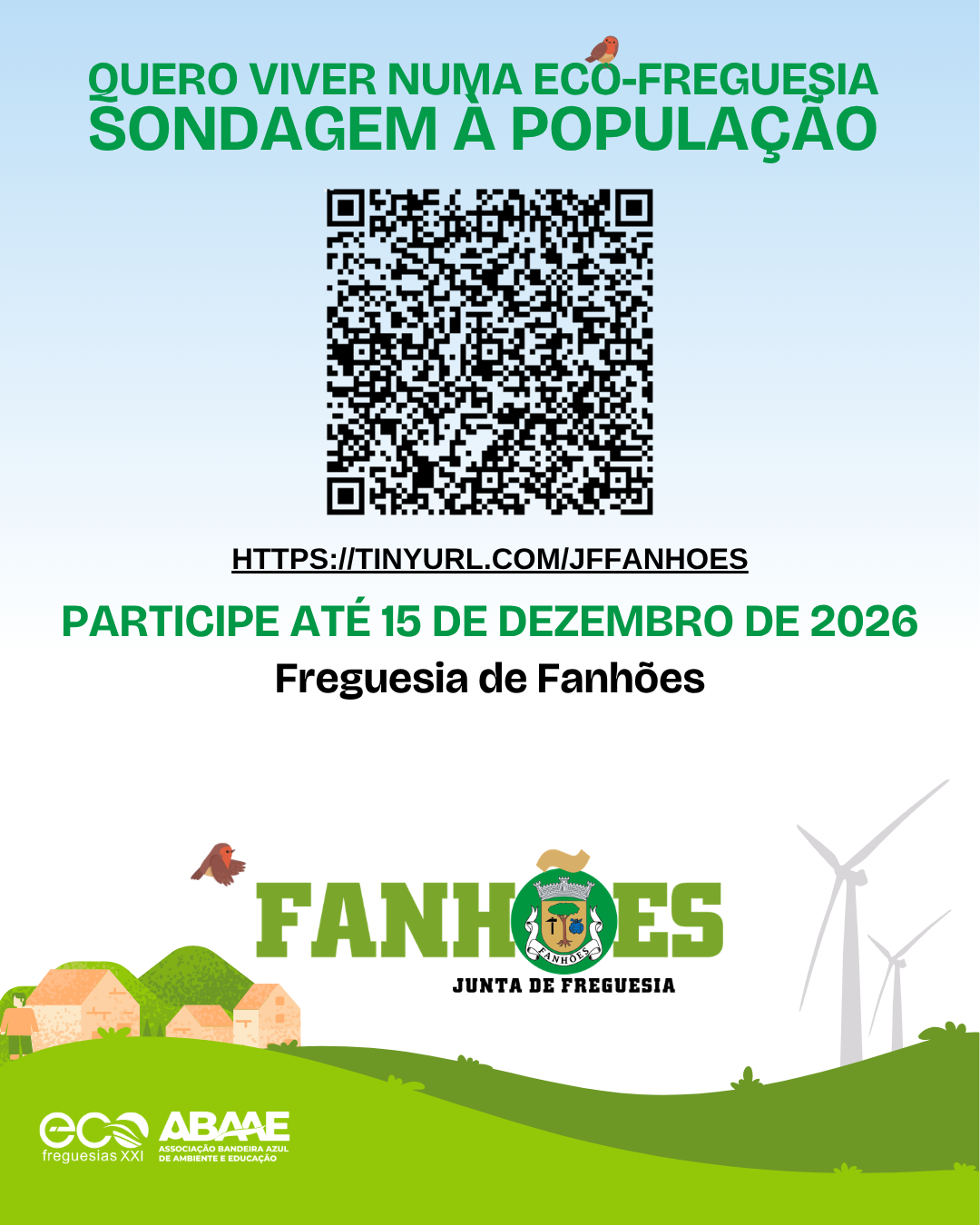 Freguesia de Fanhões – Sondagem Freguesias XXI – 2027 –  Participe e ajude a construir um futuro melhor!